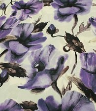 Креп фиолетовые цветы
